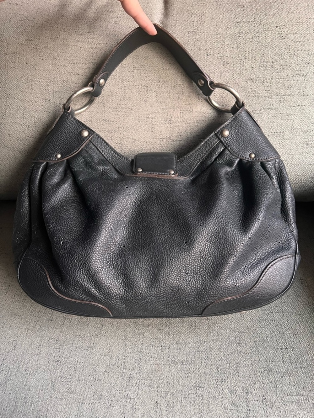Louis Vuitton Mahina Leather Solar Pm Noir shoulder hobo bag - Picture 7 of 17